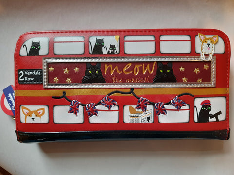 Vendula London - London Cats and Corgis - Meow the Musical - Large ziparound Wallet