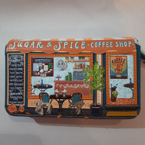 Sugar and Spice coffee shop - Vendula London - Medium ziparound Wallet